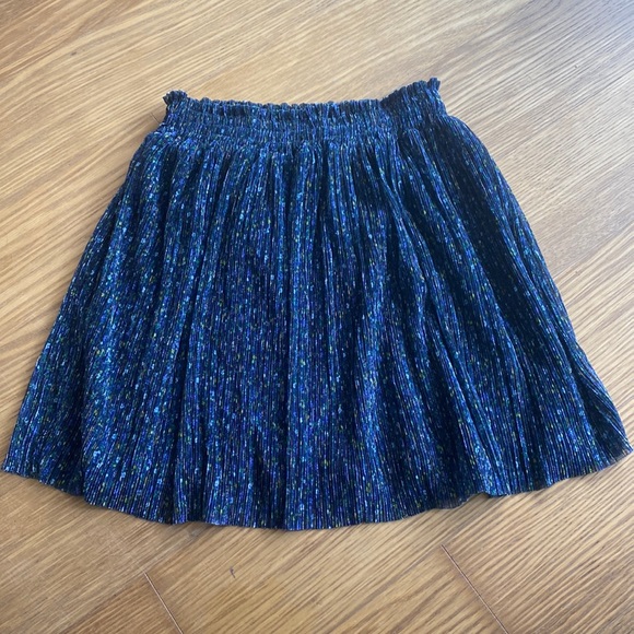 Zara Bottoms Zara Kids Girl Metallic Blue Pleated Skirt Size Poshmark